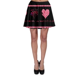 Pink Elegant Harts Pattern Skater Skirt