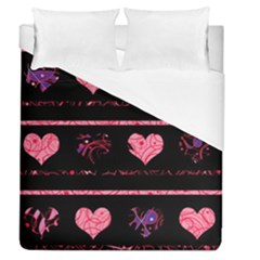 Pink Elegant Harts Pattern Duvet Cover (queen Size)