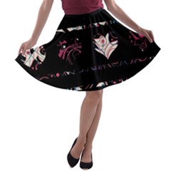 Elegant Harts Pattern A-line Skater Skirt by Valentinaart