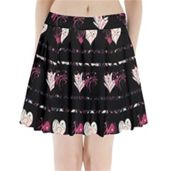 Elegant Harts Pattern Pleated Mini Skirt