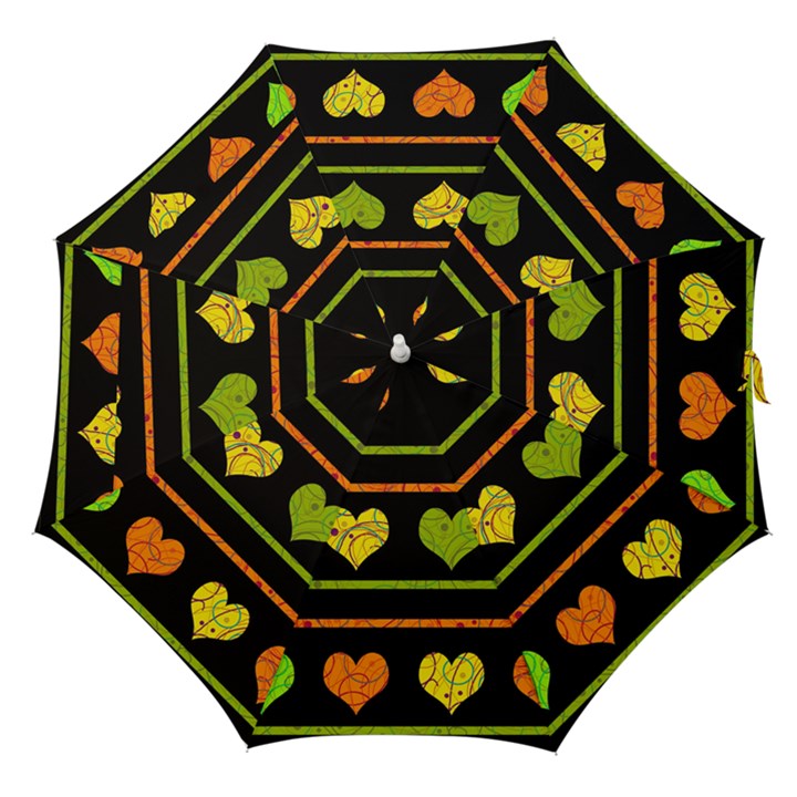 Colorful harts pattern Straight Umbrellas