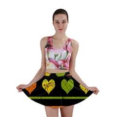 Colorful Harts Pattern Mini Skirt by Valentinaart