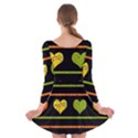 Colorful harts pattern Long Sleeve Velvet Skater Dress View2