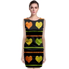 Colorful Harts Pattern Classic Sleeveless Midi Dress by Valentinaart