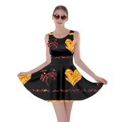 Yellow Harts Pattern Skater Dress by Valentinaart