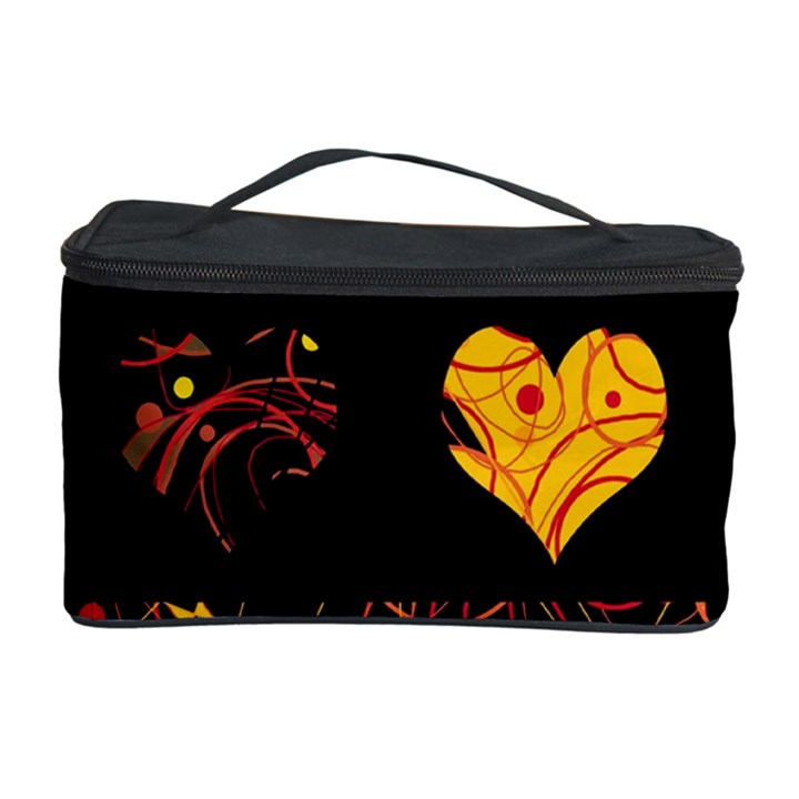 Yellow harts pattern Cosmetic Storage Case