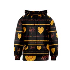 Yellow Harts Pattern Kids  Zipper Hoodie by Valentinaart