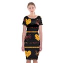 Yellow harts pattern Classic Short Sleeve Midi Dress View1