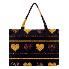 Yellow Harts Pattern Medium Tote Bag by Valentinaart