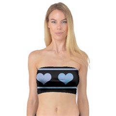 Blue Harts Pattern Bandeau Top by Valentinaart