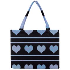 Blue Harts Pattern Mini Tote Bag by Valentinaart