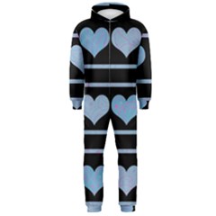 Blue Harts Pattern Hooded Jumpsuit (men) 