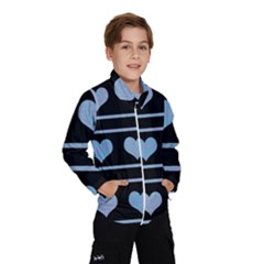 Blue Harts Pattern Wind Breaker (kids) by Valentinaart