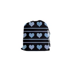 Blue Harts Pattern Drawstring Pouches (xs)  by Valentinaart