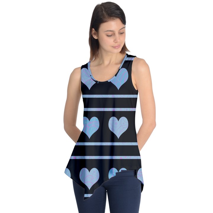 Blue harts pattern Sleeveless Tunic