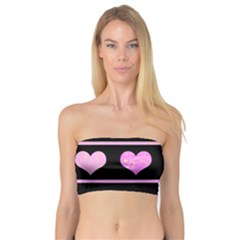 Pink Harts Pattern Bandeau Top by Valentinaart