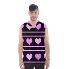 Pink Harts Pattern Men s Basketball Tank Top by Valentinaart