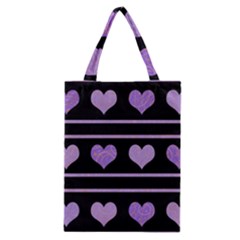 Purple Harts Pattern Classic Tote Bag by Valentinaart