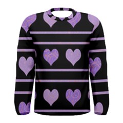 Purple Harts Pattern Men s Long Sleeve Tee by Valentinaart