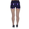 Purple harts pattern Skinny Shorts View2