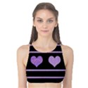 Purple harts pattern Tank Bikini Top View1