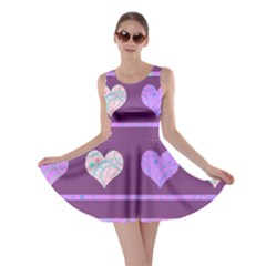 Purple Harts Pattern 2 Skater Dress by Valentinaart