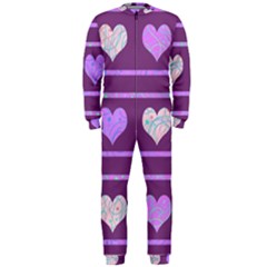 Purple Harts Pattern 2 Onepiece Jumpsuit (men) 