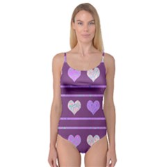 Purple Harts Pattern 2 Camisole Leotard 