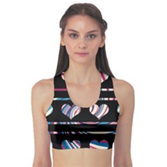 Colorful Harts Pattern Sports Bra