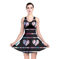 Colorful Harts Pattern Reversible Skater Dress