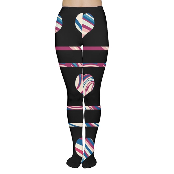 Colorful harts pattern Women s Tights