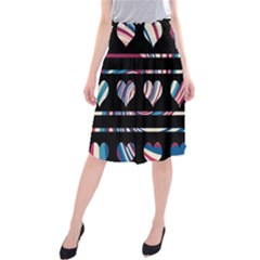 Colorful Harts Pattern Midi Beach Skirt by Valentinaart