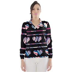 Colorful Harts Pattern Wind Breaker (women) by Valentinaart