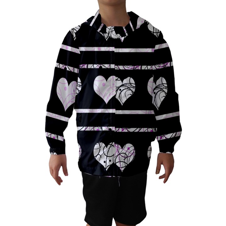 Elegant harts pattern Hooded Wind Breaker (Kids)