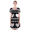 Elegant harts pattern Short Sleeve V-neck Flare Dress View1