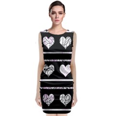 Elegant Harts Pattern Classic Sleeveless Midi Dress