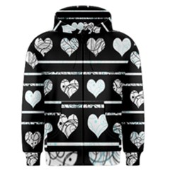 Elegant Harts Pattern Men s Zipper Hoodie