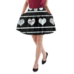 Elegant Harts Pattern A-line Pocket Skirt