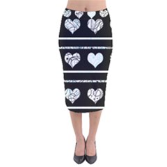 Elegant Harts Pattern Velvet Midi Pencil Skirt by Valentinaart