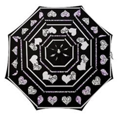 Elegant Harts Pattern Straight Umbrellas