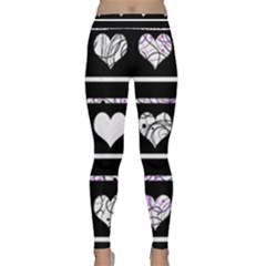 Elegant Harts Pattern Classic Yoga Leggings by Valentinaart