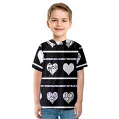 Elegant Harts Pattern Kids  Sport Mesh Tee