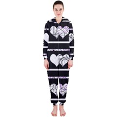 Elegant Harts Pattern Hooded Jumpsuit (ladies) 