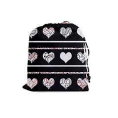 Elegant Harts Pattern Drawstring Pouches (large) 