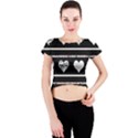 Elegant harts pattern Crew Neck Crop Top View1