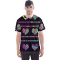 Colorful harts pattern Men s Sport Mesh Tee View1