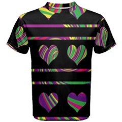 Colorful Harts Pattern Men s Cotton Tee by Valentinaart