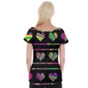 Colorful harts pattern Women s Cap Sleeve Top View2