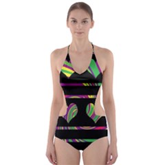 Colorful Harts Pattern Cut-out One Piece Swimsuit by Valentinaart