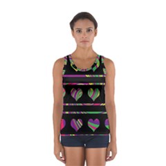 Colorful Harts Pattern Women s Sport Tank Top  by Valentinaart